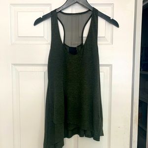 Heather Tank with Silk Back In Green Size Small